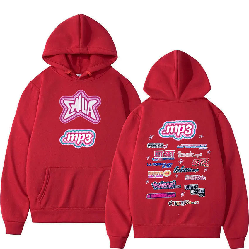 Emilia Mernes Print Hoodie Men Women's Retro