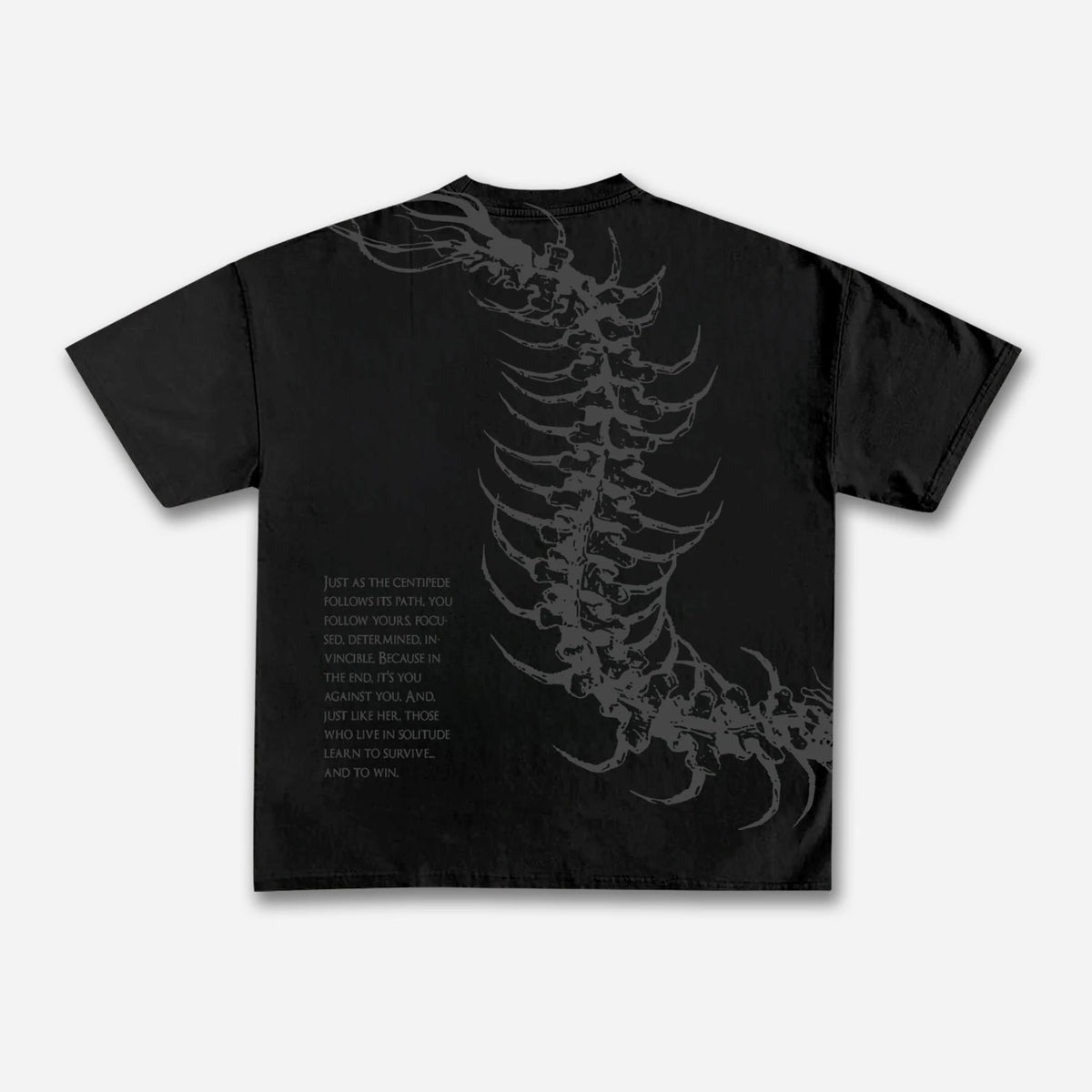 Vintage Dark Centipede Skeletal Graphic Cotton Print T-shirt Men Y2K Summer Short Sleeves Oversize T-shirt Women Casual Tee Tops