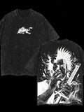 Yami Sukehiro Graphic Tshirt Black Clover Manga Cotton T-shirt For Men Short Sleeve Clothing Oversized Tee Male Washed T Shirt